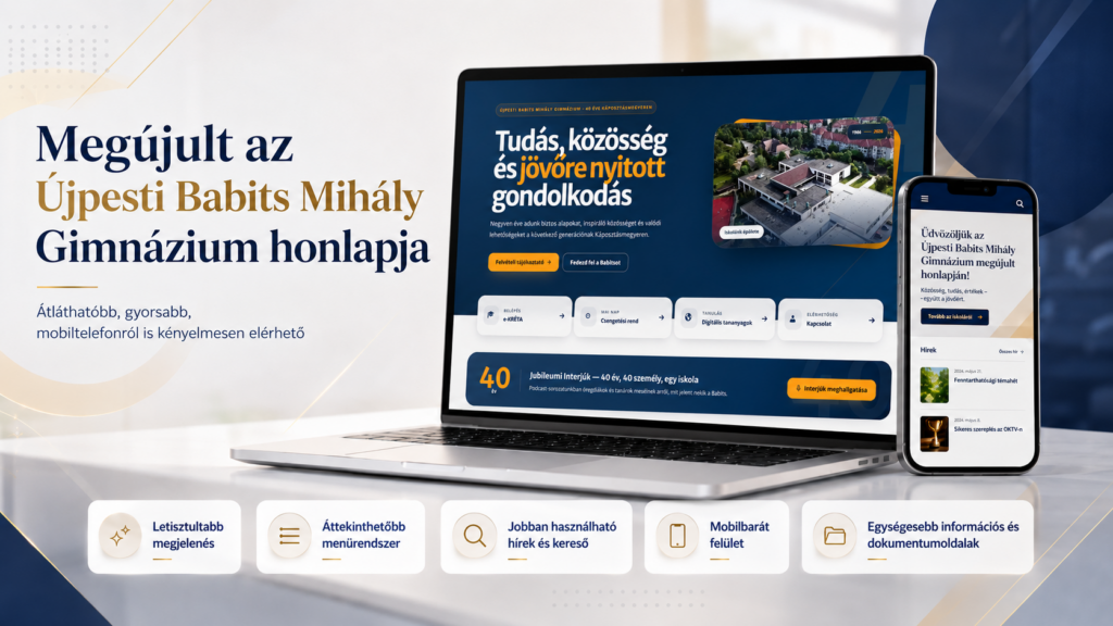 Megújult az Újpesti Babits Mihály Gimnázium honlapja