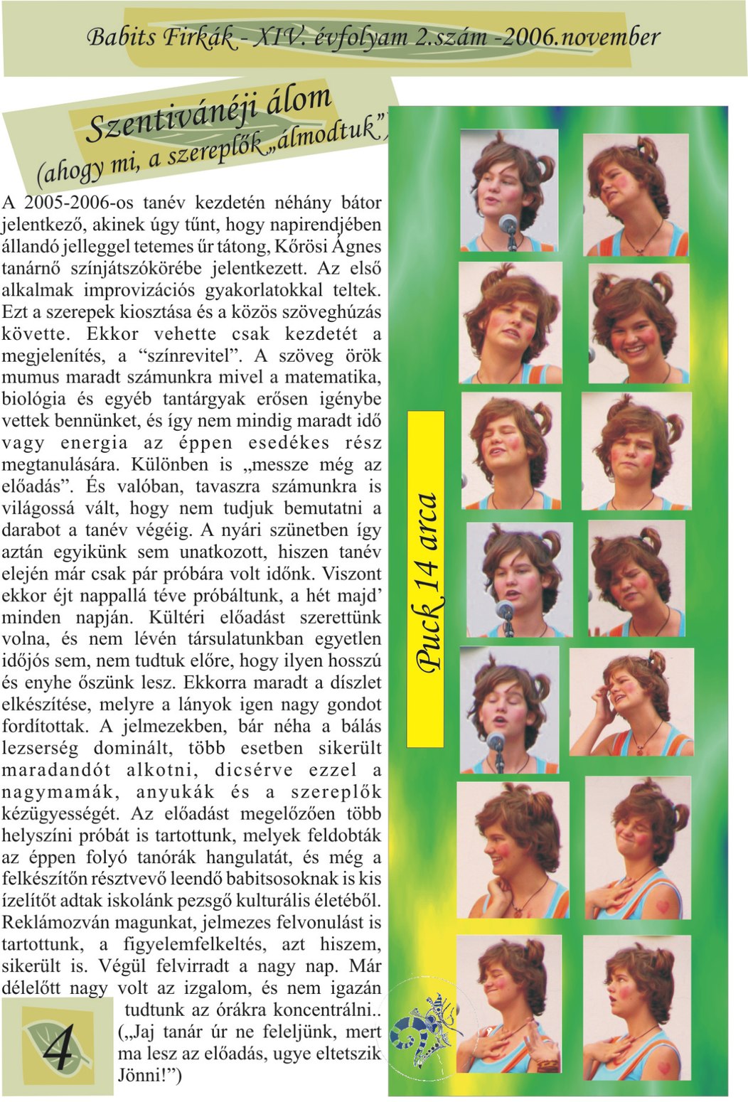 A Babits Firkák 2006. novemberi számának 4. oldala