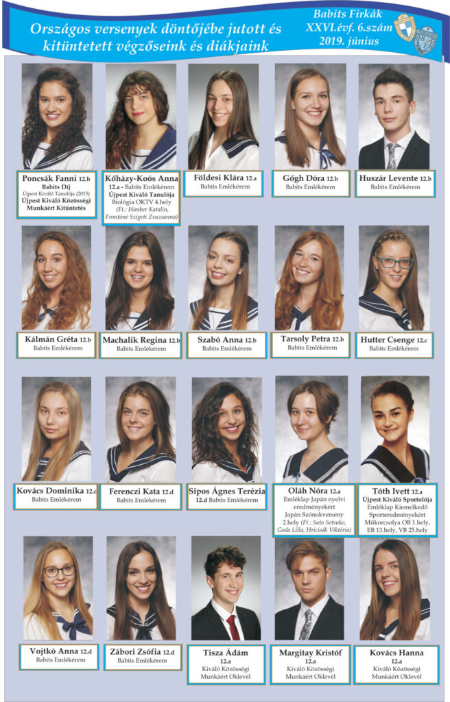 A 2018/2019-es tanév versenyeredményei, 1. oldal
