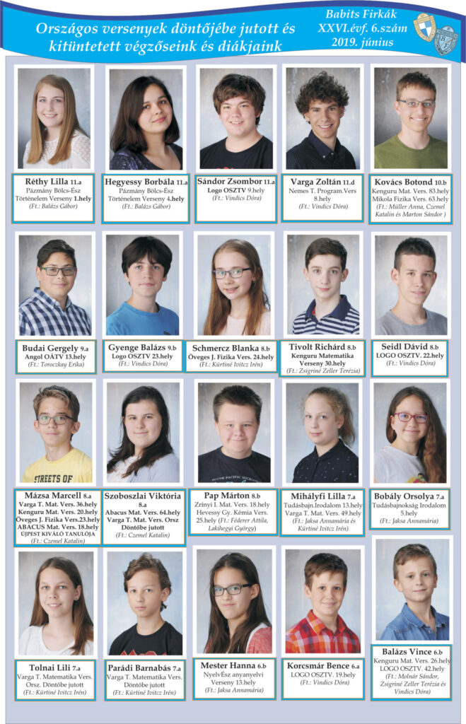 A 2018/2019-es tanév versenyeredményei, 2. oldal