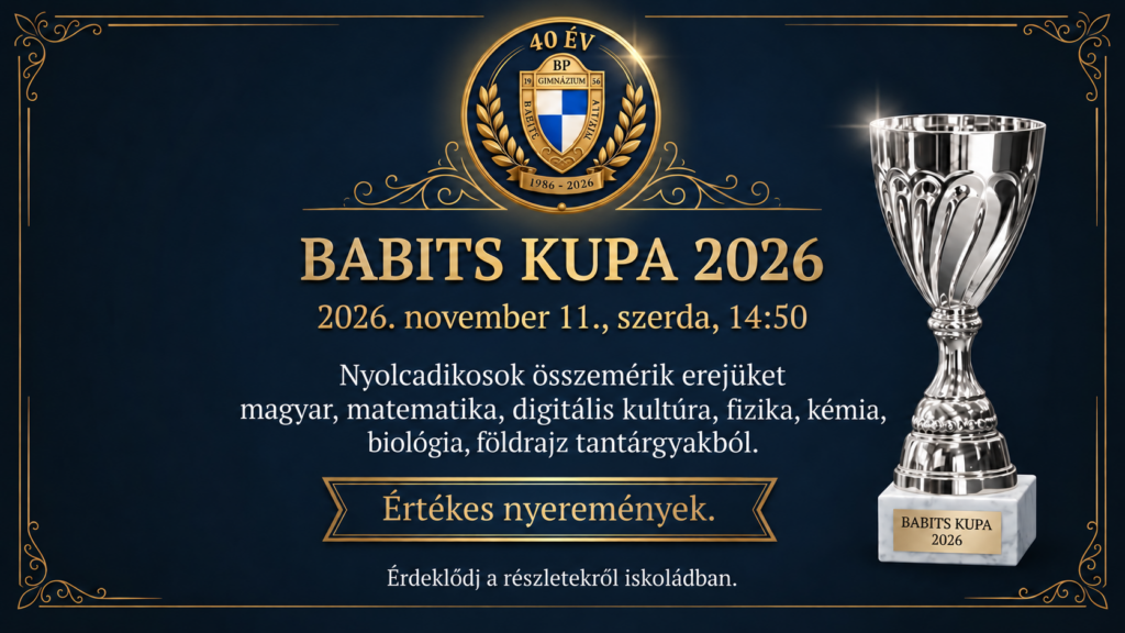 Babits Kupa 2026 – várjuk a nyolcadikosokat
