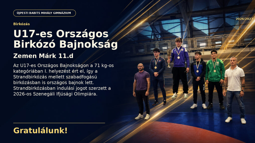 Generált Babits versenyeredmény-tabló
