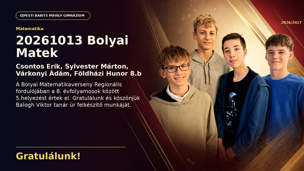 Generált Babits versenyeredmény-tabló