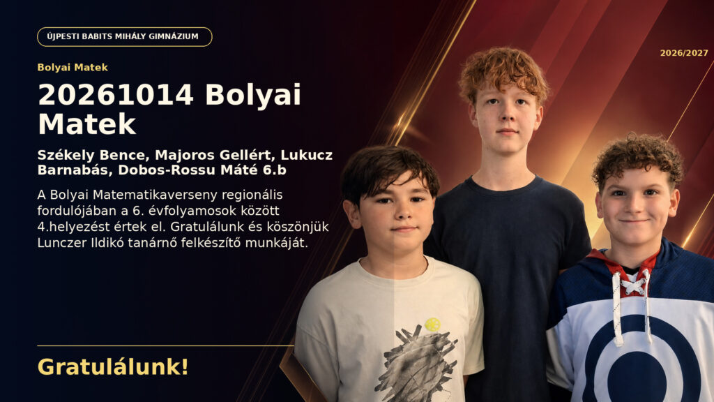 Generált Babits versenyeredmény-tabló