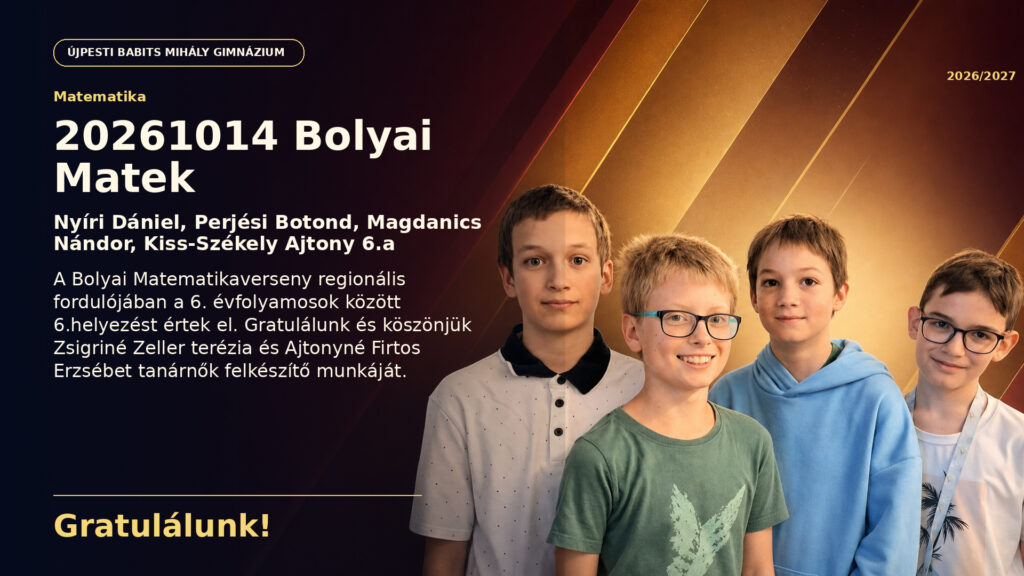 Generált Babits versenyeredmény-tabló