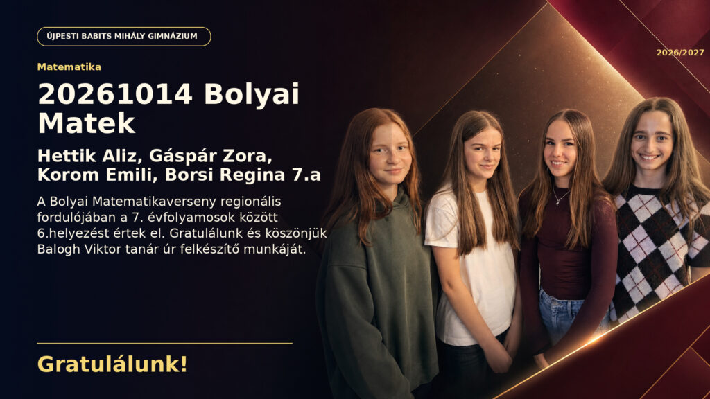 Generált Babits versenyeredmény-tabló