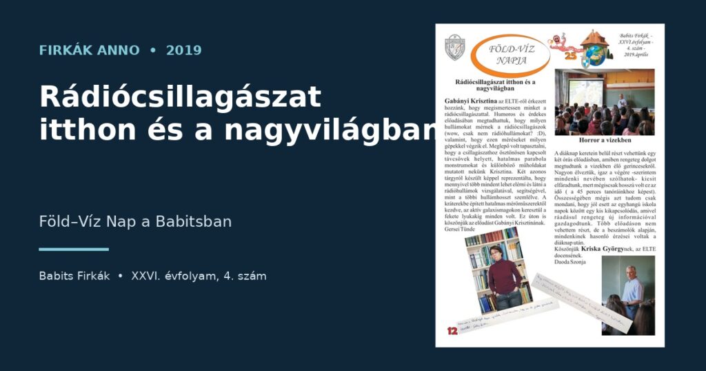 Firkák anno: Rádiócsillagászat itthon és a nagyvilágban